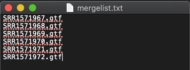 mergelist.txtに、mergeするgtfファイル名を1行ずつ並べた状態
